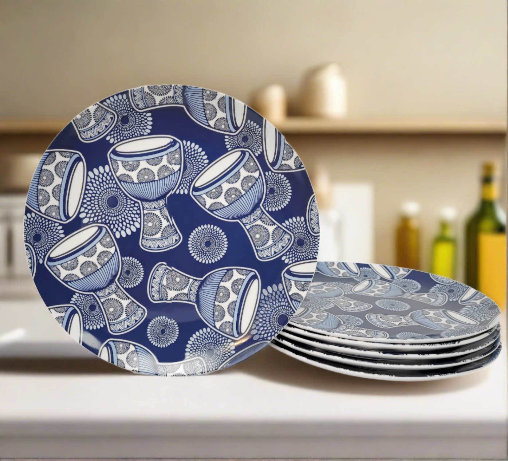Djembe Ceramic Plates (SET of 6)